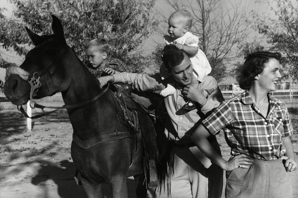 With young George, Robin and Barbara in 1950