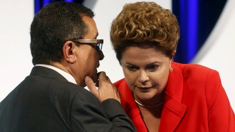 Dilma Rousseff and Joao Santana, 1 September 2014 file photo