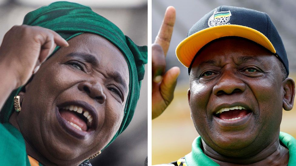 Nkosazana Dlamini-Zuma and Cyril Ramaphosa