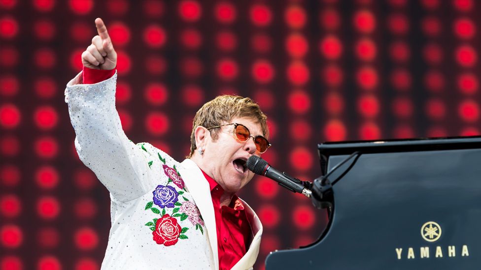 Elton John performing in 2017