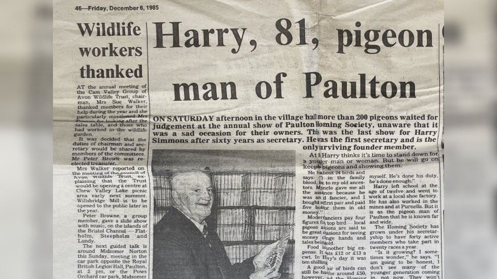 Newspaper story from 1985 about Harry Simmons