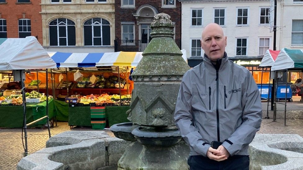 James Littlewood in Cambridge Market Square