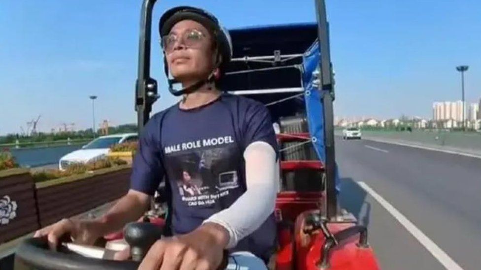 Sun Fanbao shot to fame in 2021 after documenting a 4,000-kilometre trip from Shandong to Tibet on a tractor