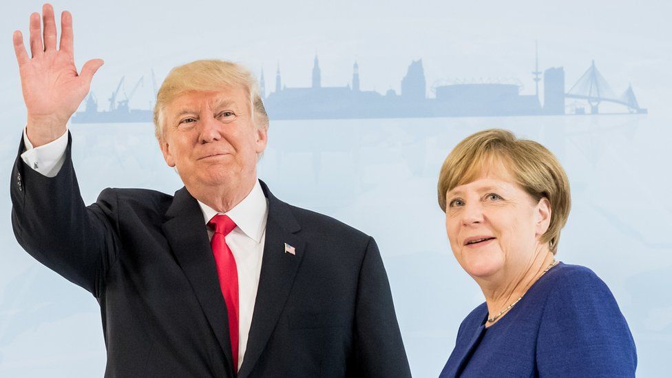 Donald Trump and Angela Merkel