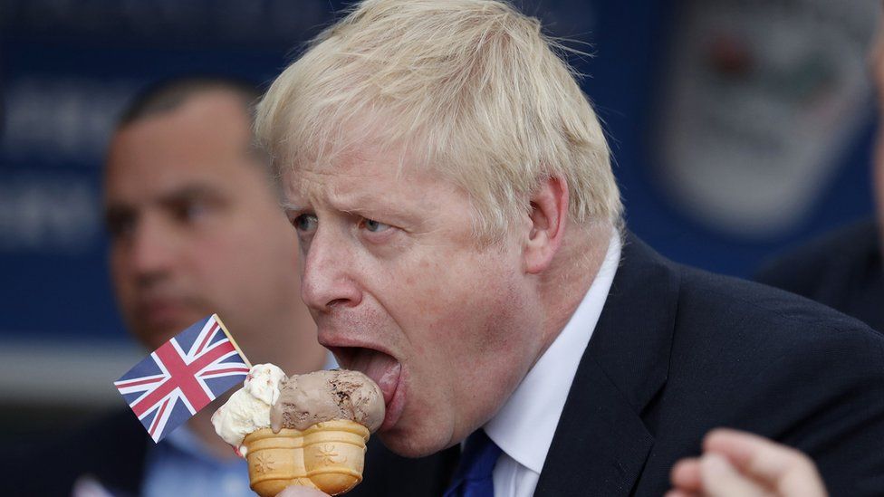 Boris Johnson with ice cream