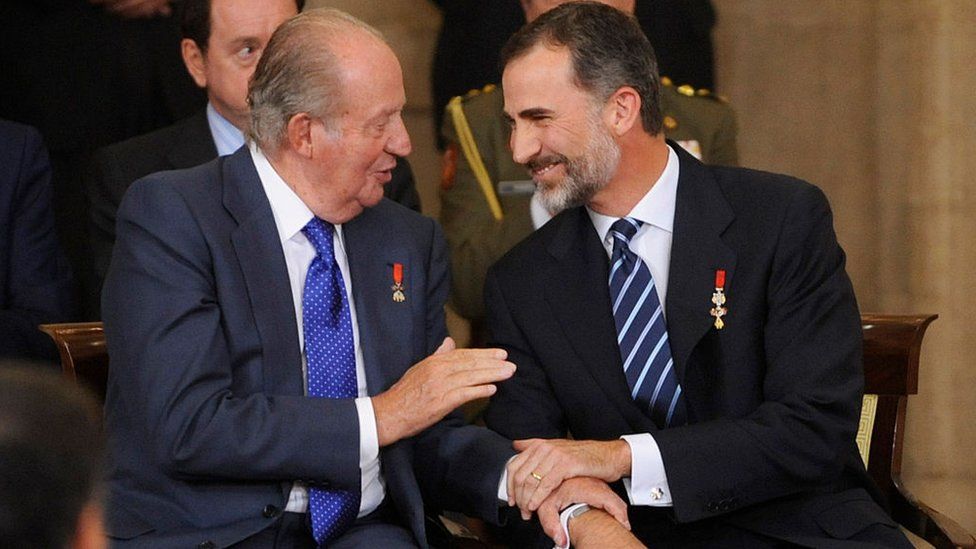 King Felipe, right, and former King Juan Carlos