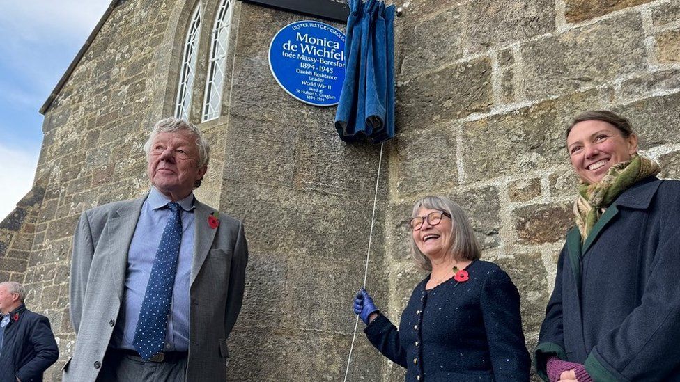 The plaque was unveiled at a church in Derrylin, close to Monica de Wichfeld's childhood home