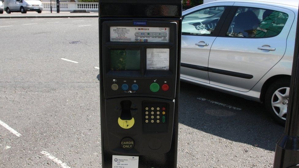 Parking meter by car