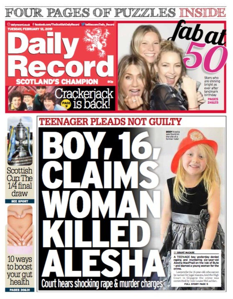 Scotland's papers: Cancer record and Alesha murder trial - BBC News