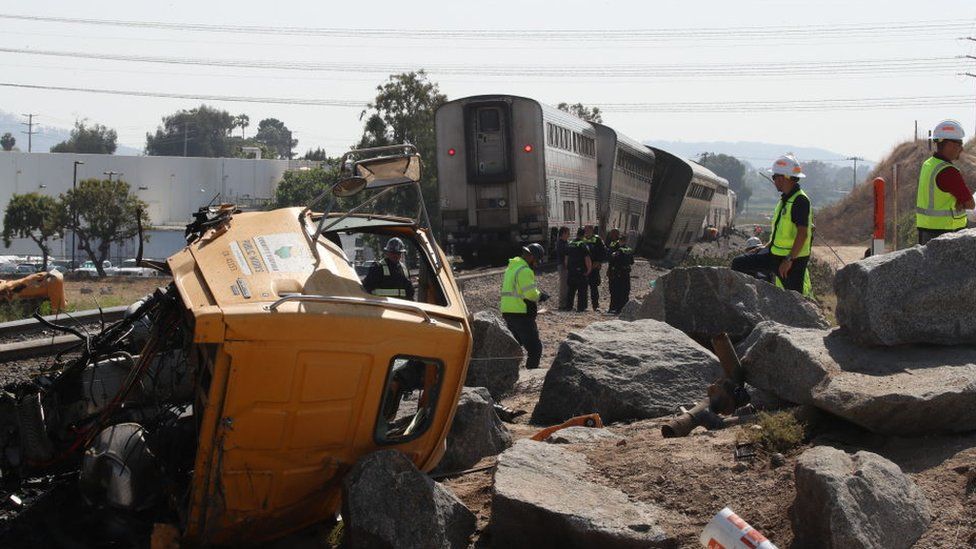 Amtrak derailed in California