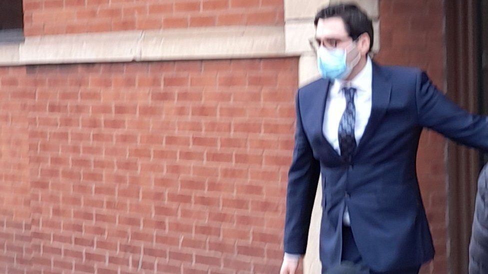 Oliver Banfield leaving court