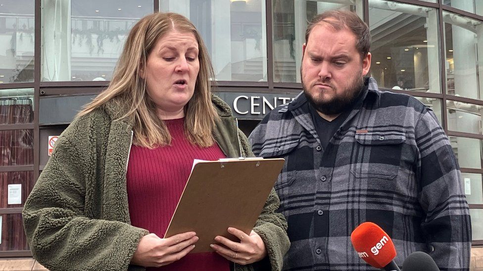 Sarah and Gary Andrews at Nottingham Magistrates' Court on Friday