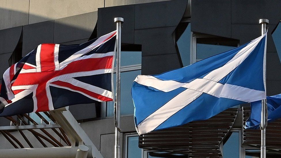 Union flag and Saltire