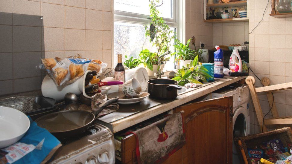 Kitchen in a Nantgarw home, Rhondda Cynon Taf