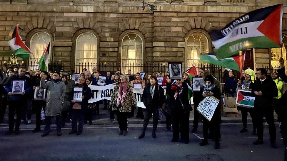 Protest in support of Palestine outside Liverpool Town Hall