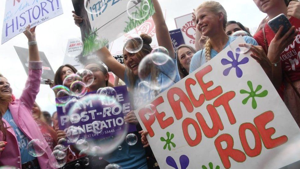 Anti-abortion activists celebrate