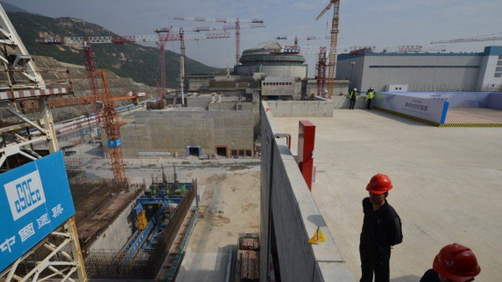 The Taishan nuclear power station under construction outside the city of Taishan in Guangdong province