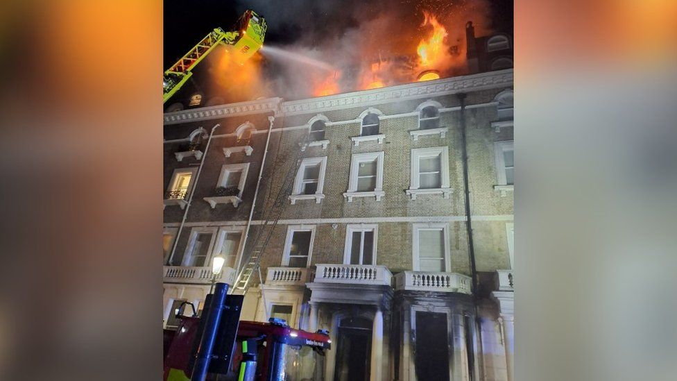 Blaze sweeping through property in South Kensington