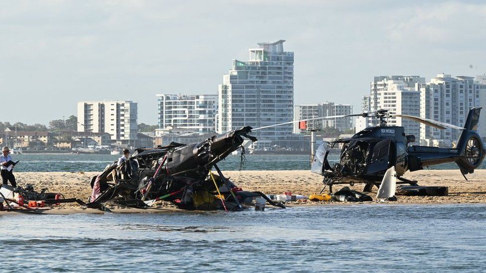 Wreckage from Gold Coast helicopter crash