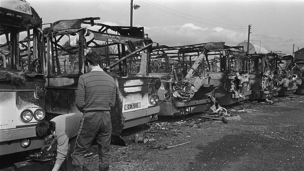 Buses destroyed 1982