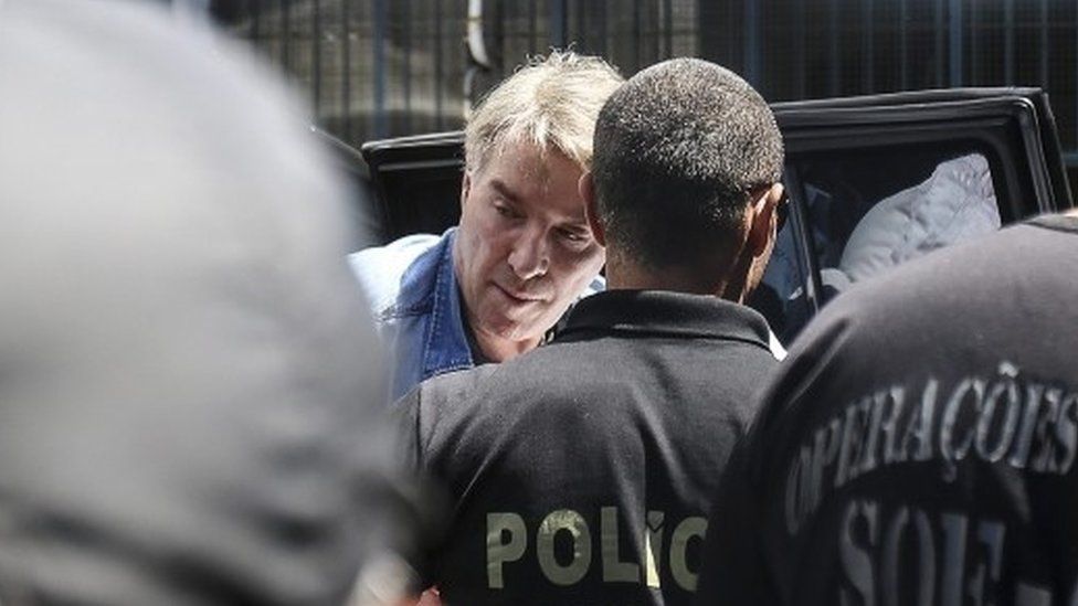 Picture showing Eike Batista arriving at the Ary Franco prison in Rio de Janeiro, on 30 January, 2017.