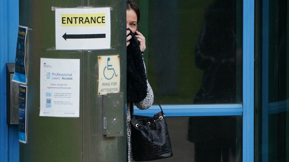 Katie Jarvis photographed outside Basildon Crown Court