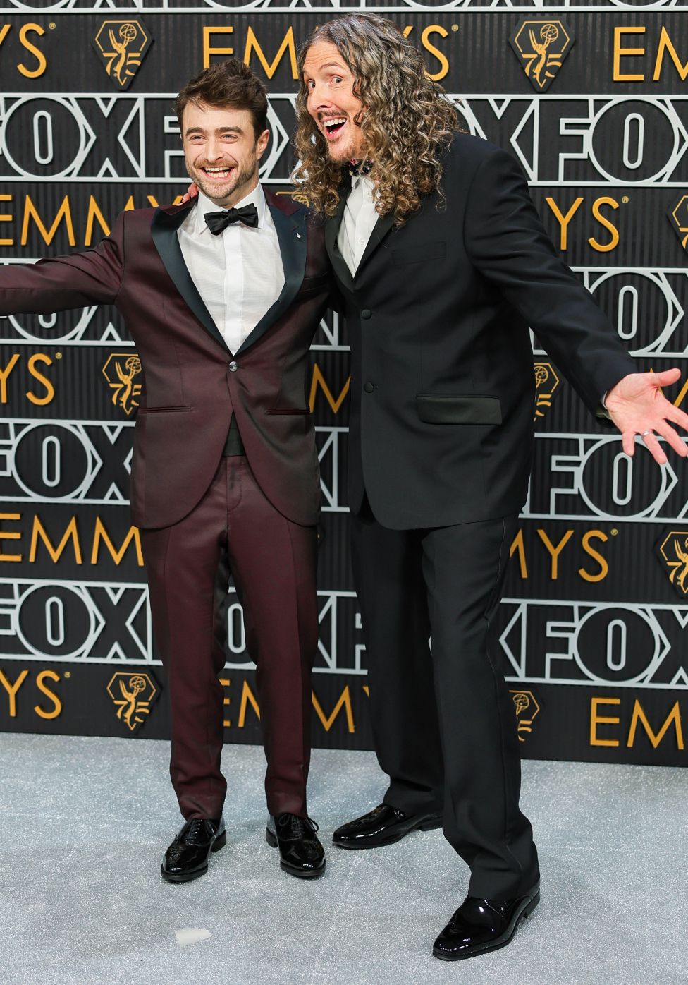 Daniel Radcliffe and Weird Al Yankovic attend the 75th Primetime Emmy Awards at Peacock Theater on January 15, 2024 in Los Angeles