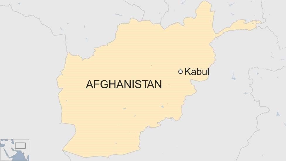 A map showing Afghanistan and Kabul