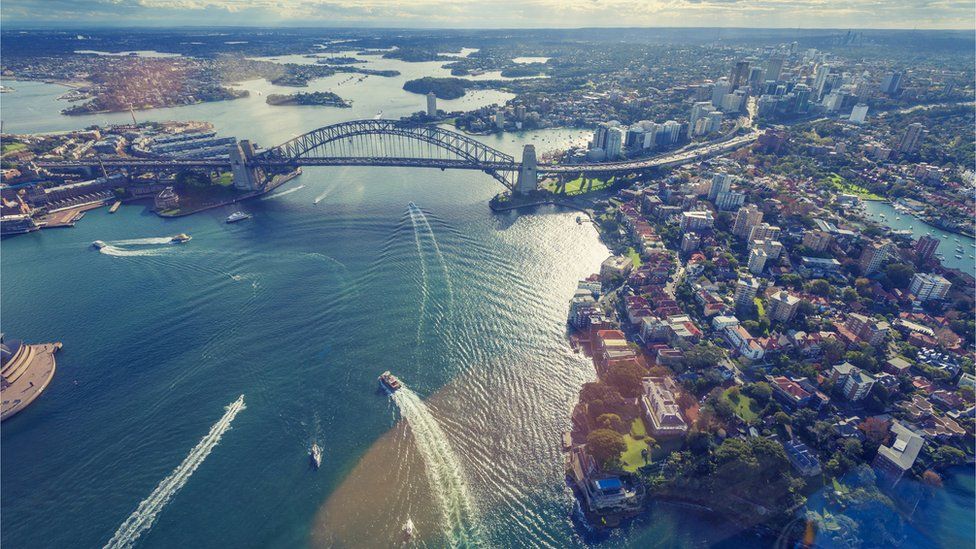 Aerial view of the Sydney Harbour Bridge