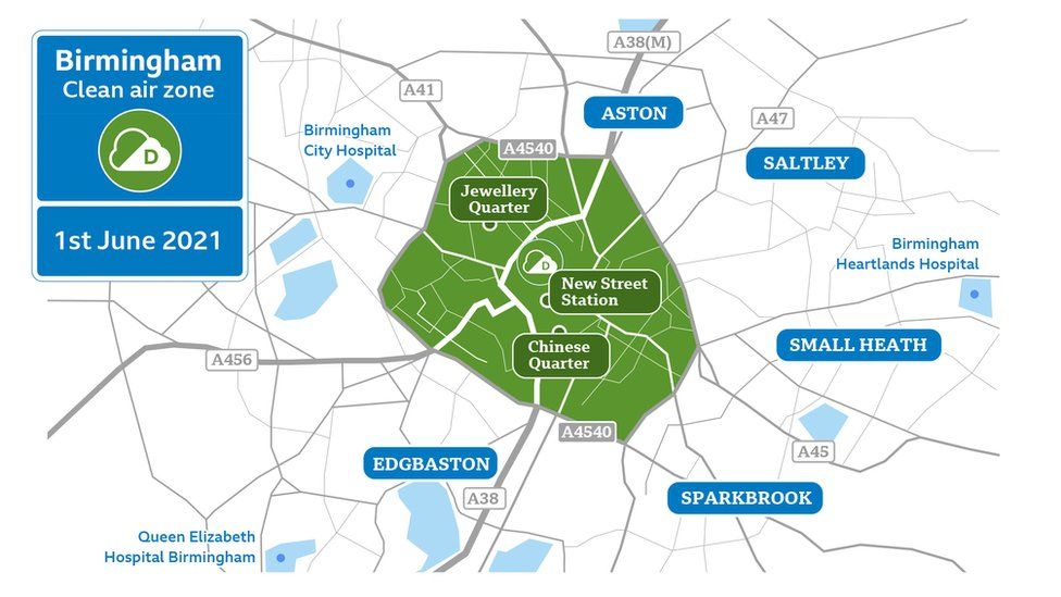 Birmingham CAZ: Pollution levels drop as cars increase - BBC News