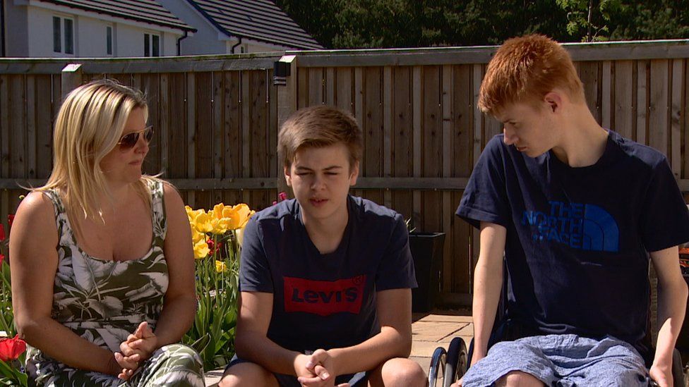 Mum Kelly, Josh and Kieran have had to deal with 10 months of upheaval after the fire at Woodmill