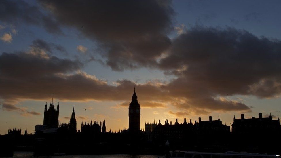 The Houses of Parliament at sunset
