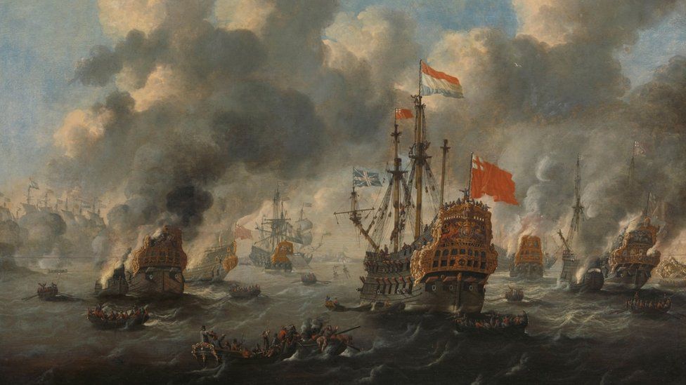 Burning of the English Fleet near Chatham (19-24 June 1667), Willem Schellinks, 1667 - 1678