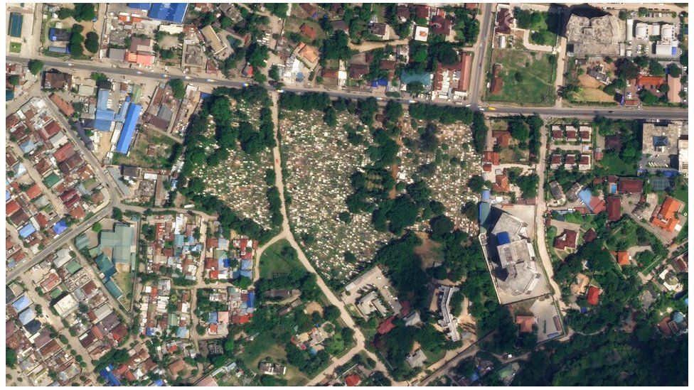 Satellite image of graveyard