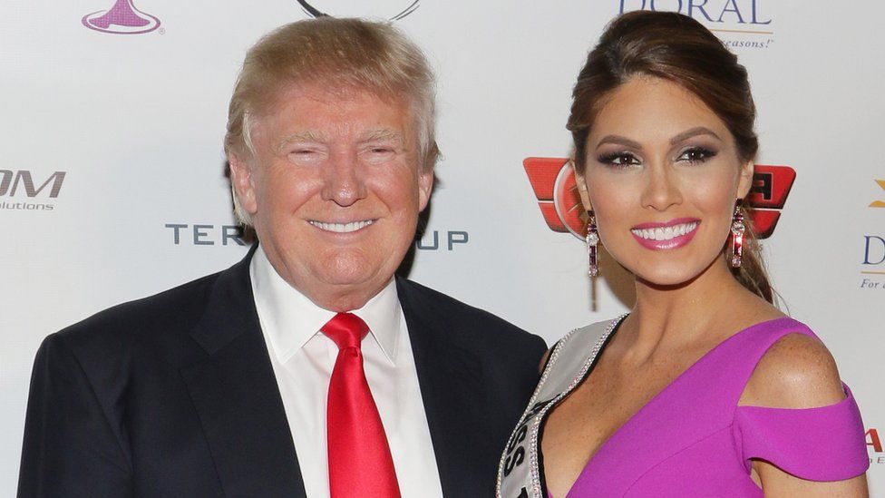 Donald Trump and Gabriela Isler attend Miss Universe Welcome Event and Reception at Downtown Doral Park on 9 January, 2015