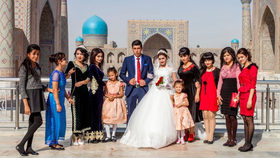 A wedding party in Samarkand, Uzbekistan