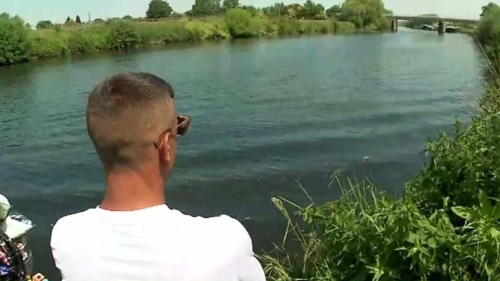 Karl Wilson at the stretch of the River Calder where his son Tyler Wilson died