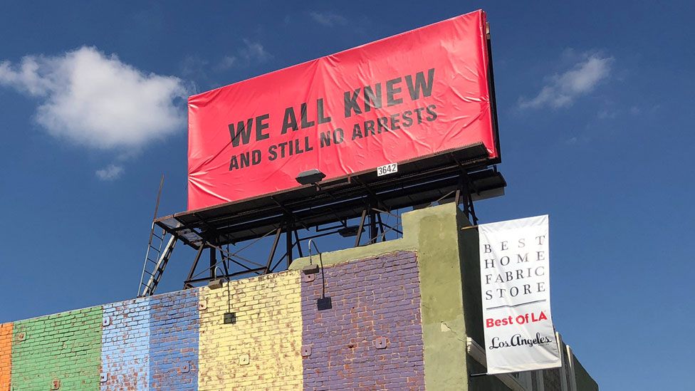 Covered billboard in Los Angeles