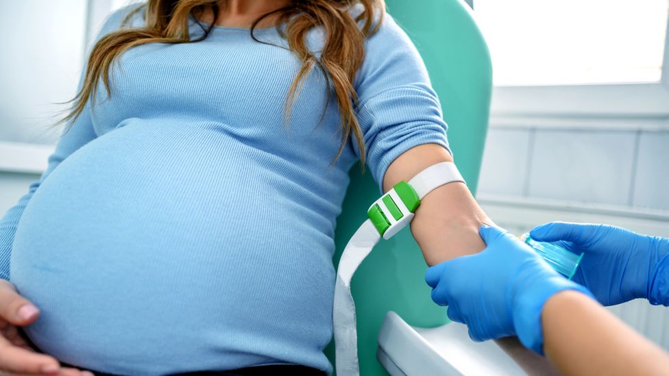 беременная женщина сдает анализ крови