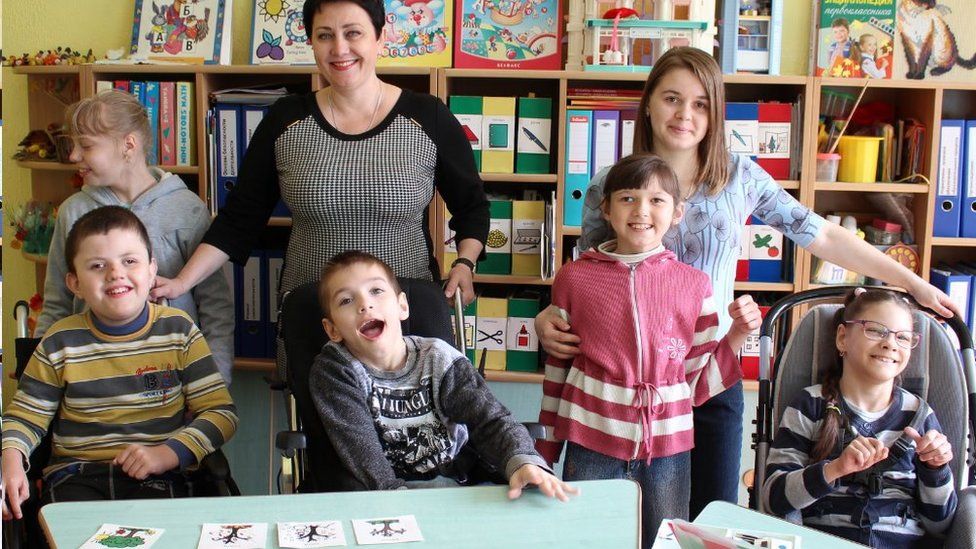 Volunteers with children in Belarus