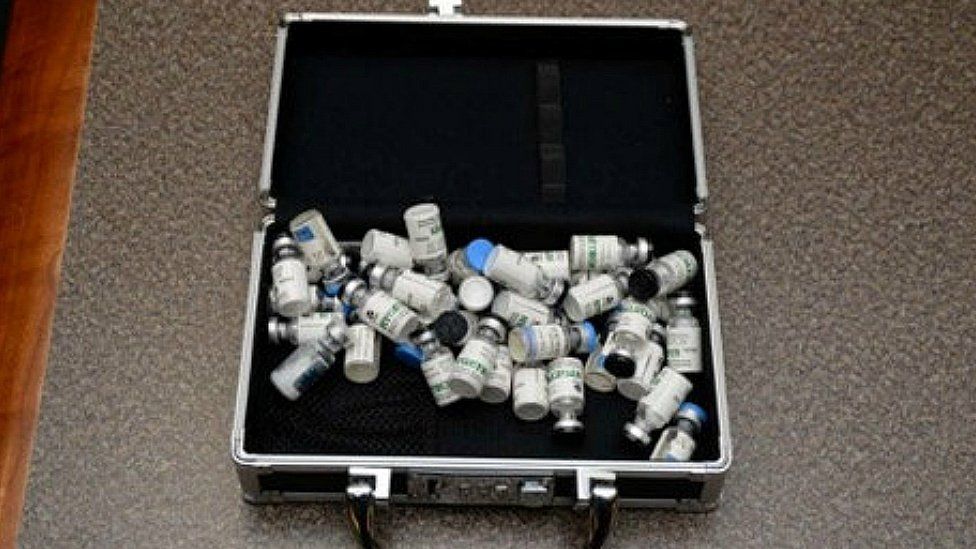 A locked case of illegal drugs found in the home of Coast Guard lieutenant Christopher Paul Hasson in Silver Spring, Maryland, on February 20, 2019
