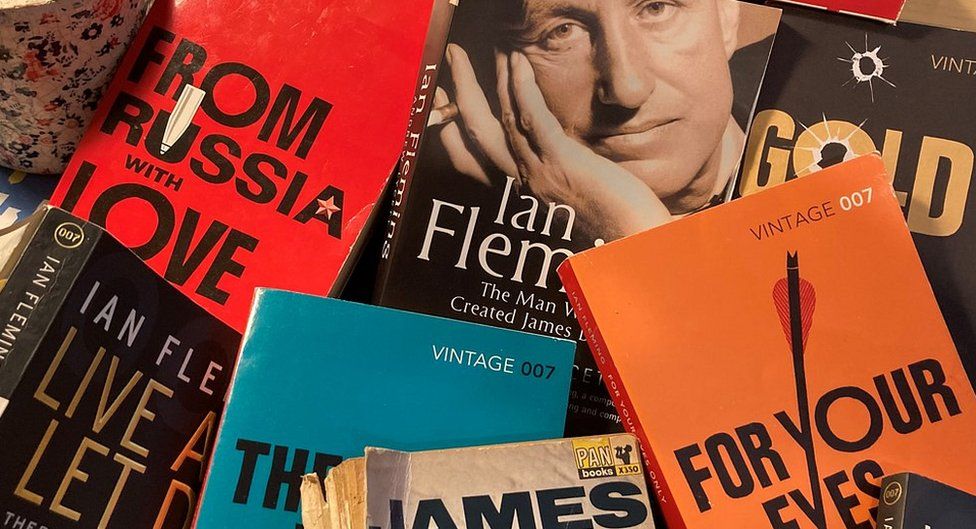 Montage of James Bond books