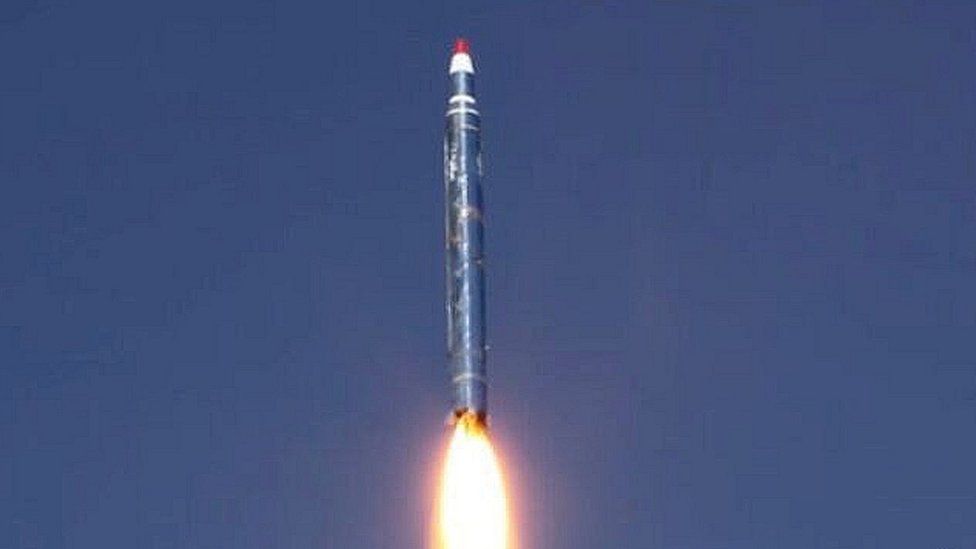 Houthi media photo of missile fired towards Saudi Arabia. 19 Dec 2017