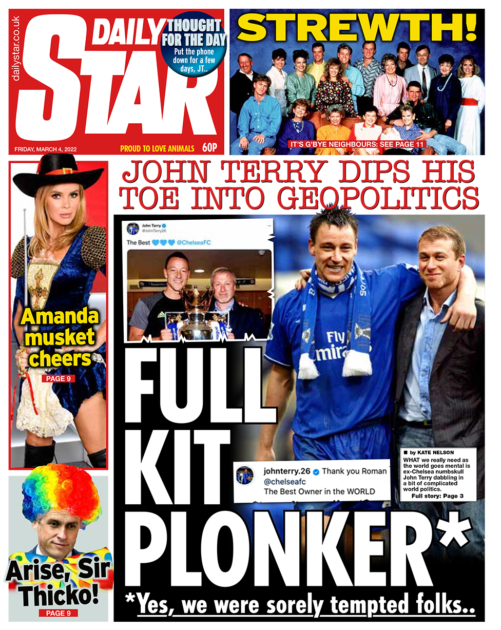 Daily Star front page 04/03/22