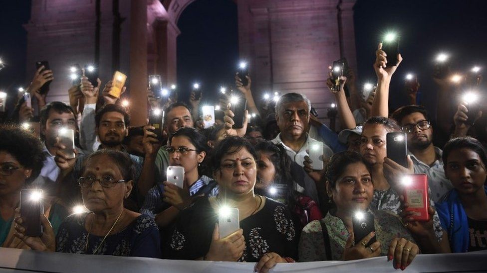 Protest at India gate in Delhi