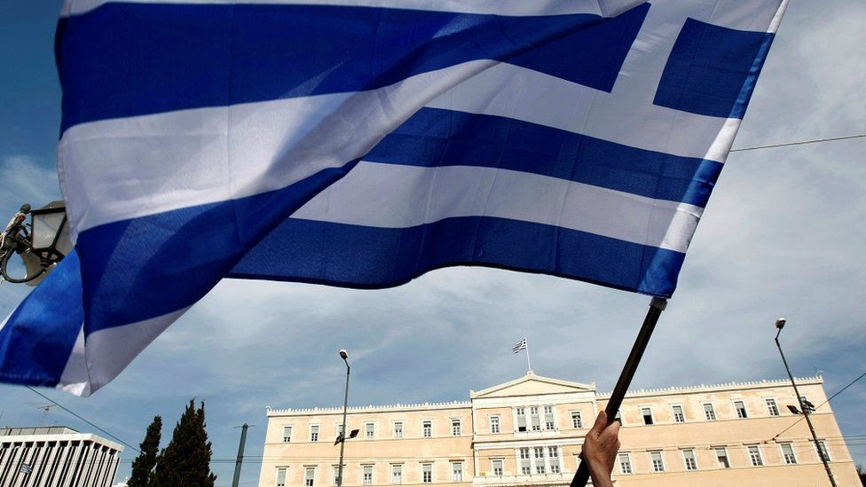 Bandeira da Grécia em Atenas
