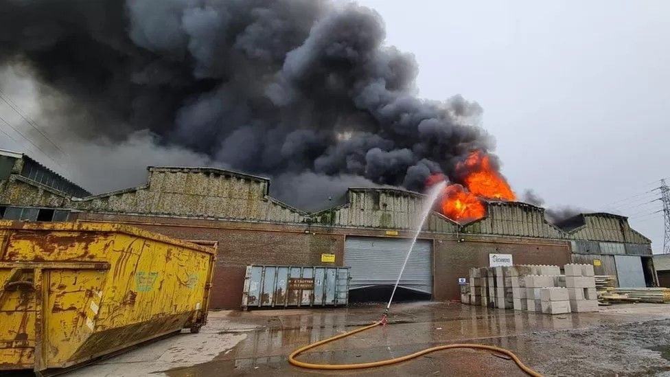 A fire broke out at a unit on at the recycling centre in November 2021