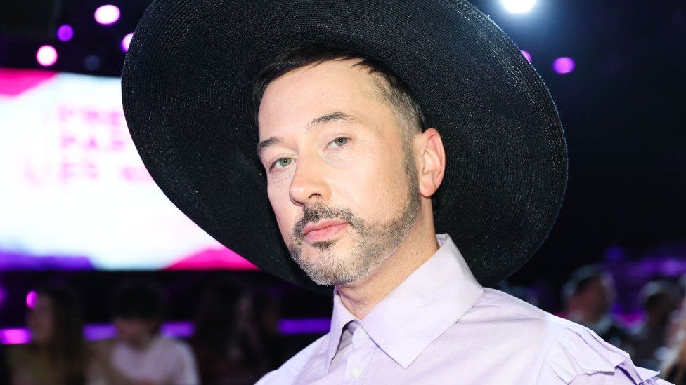 Gustaph, Belgium's entrant for the Eurovision Song Contest 2023, attends the red carpet of Eurovision Preparty
