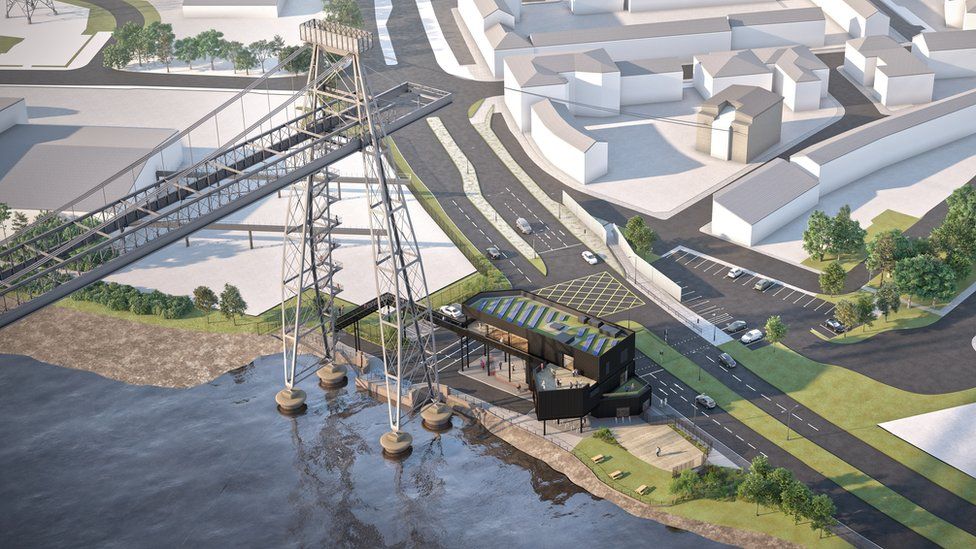 Newport Transporter Bridge - artist impression of new visitor centre