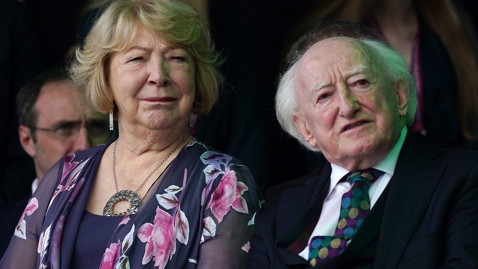 resident Michael D Higgins and his wife Sabina.